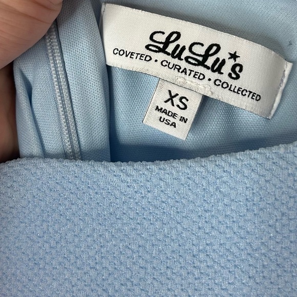 LULUS Photo Opportunist Midi Dress Powder Blue Bodycon Textured Size XS - Picture 12 of 16